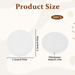 Essential oil diffuser pads, white, 1 inch round, 50 pieces