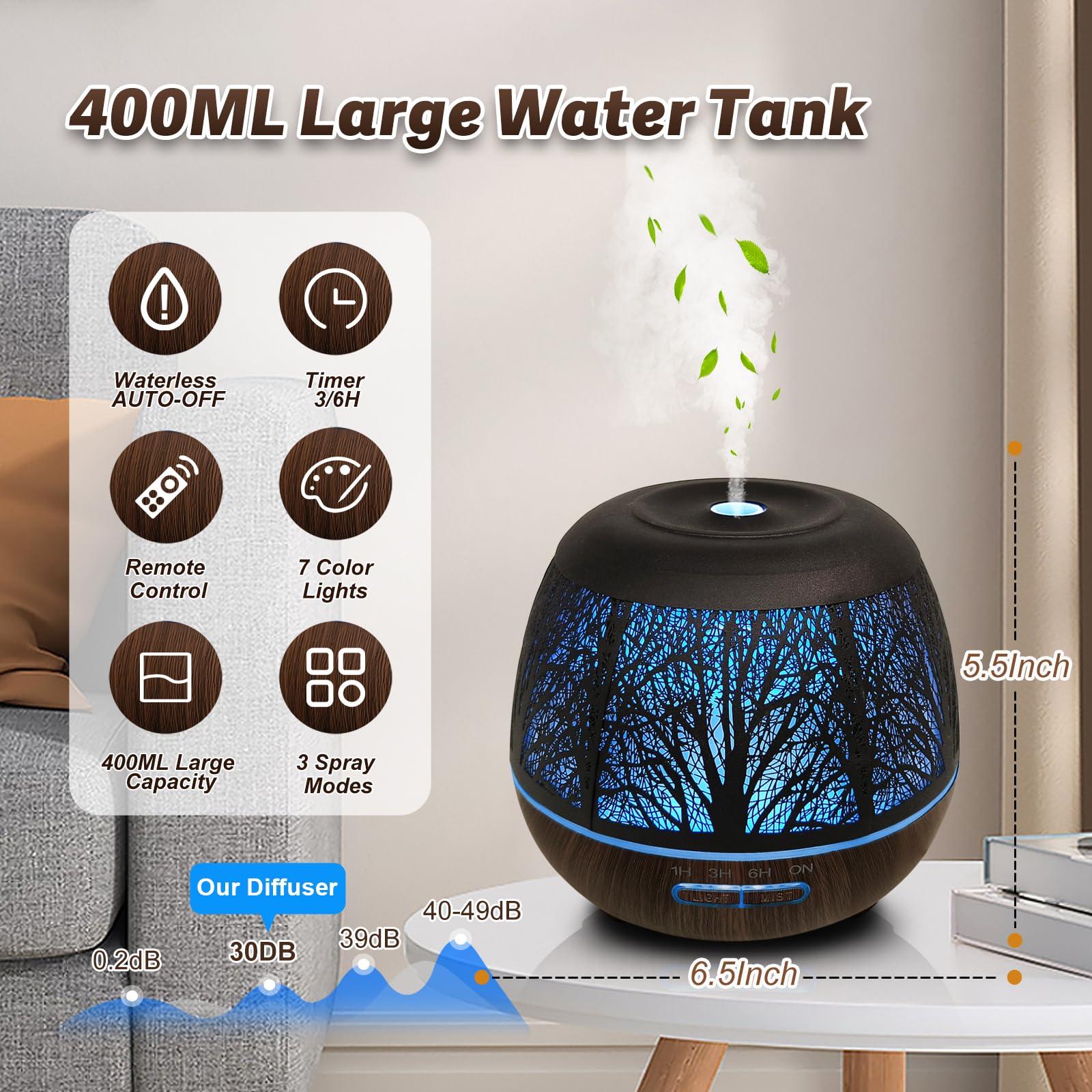 Waterless auto-off feature on essential oil diffuser