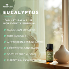 Diffuser with eucalyptus oil for aroma and mood support