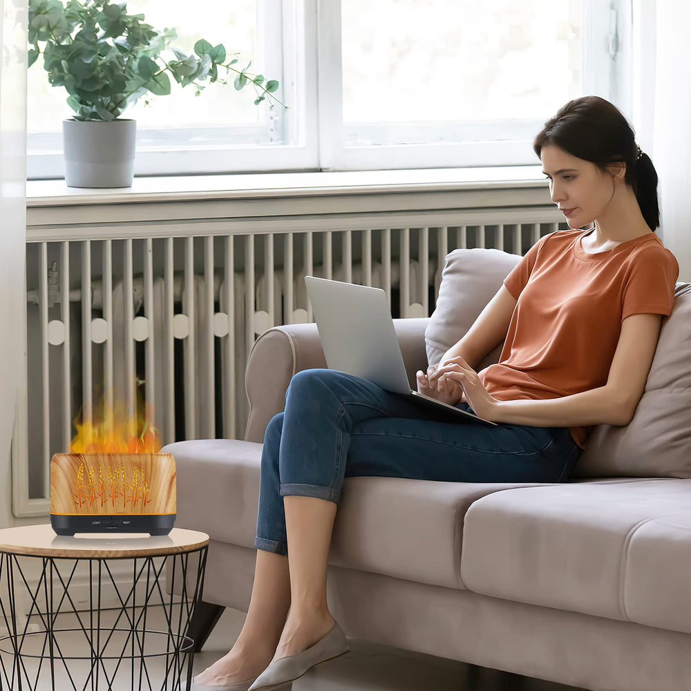 Flame-inspired LED lighting with diffuser running