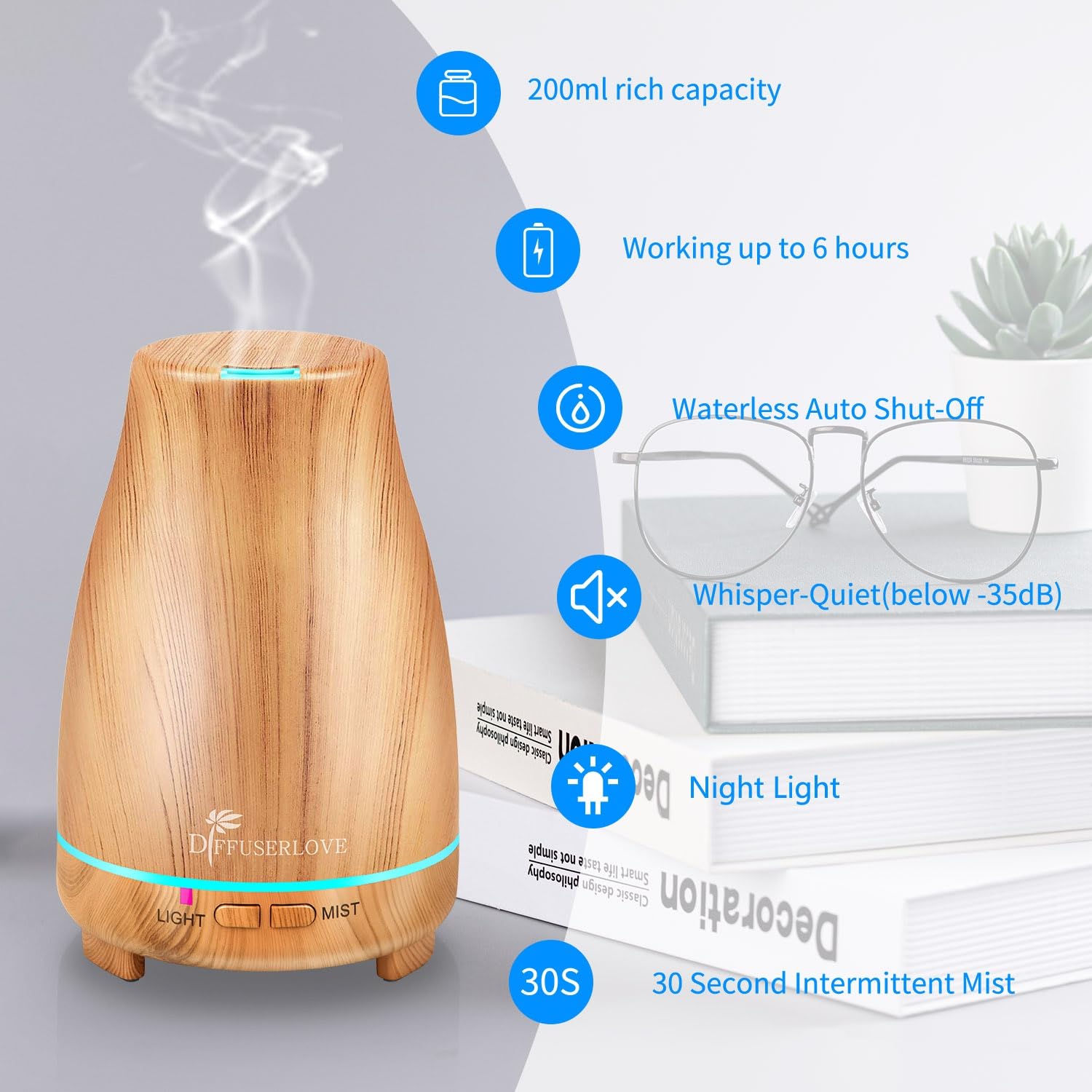 Diffuserlove diffuser with ambient LED lights