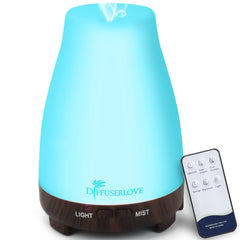 Diffuserlove 200ml remote-control essential oil diffuser with black base