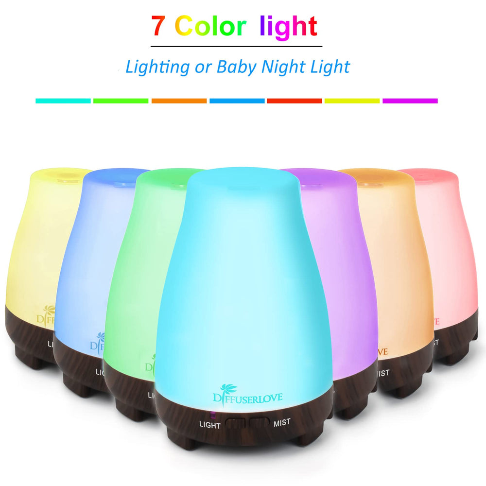 Front view of Diffuserlove diffuser showing remote control and mist