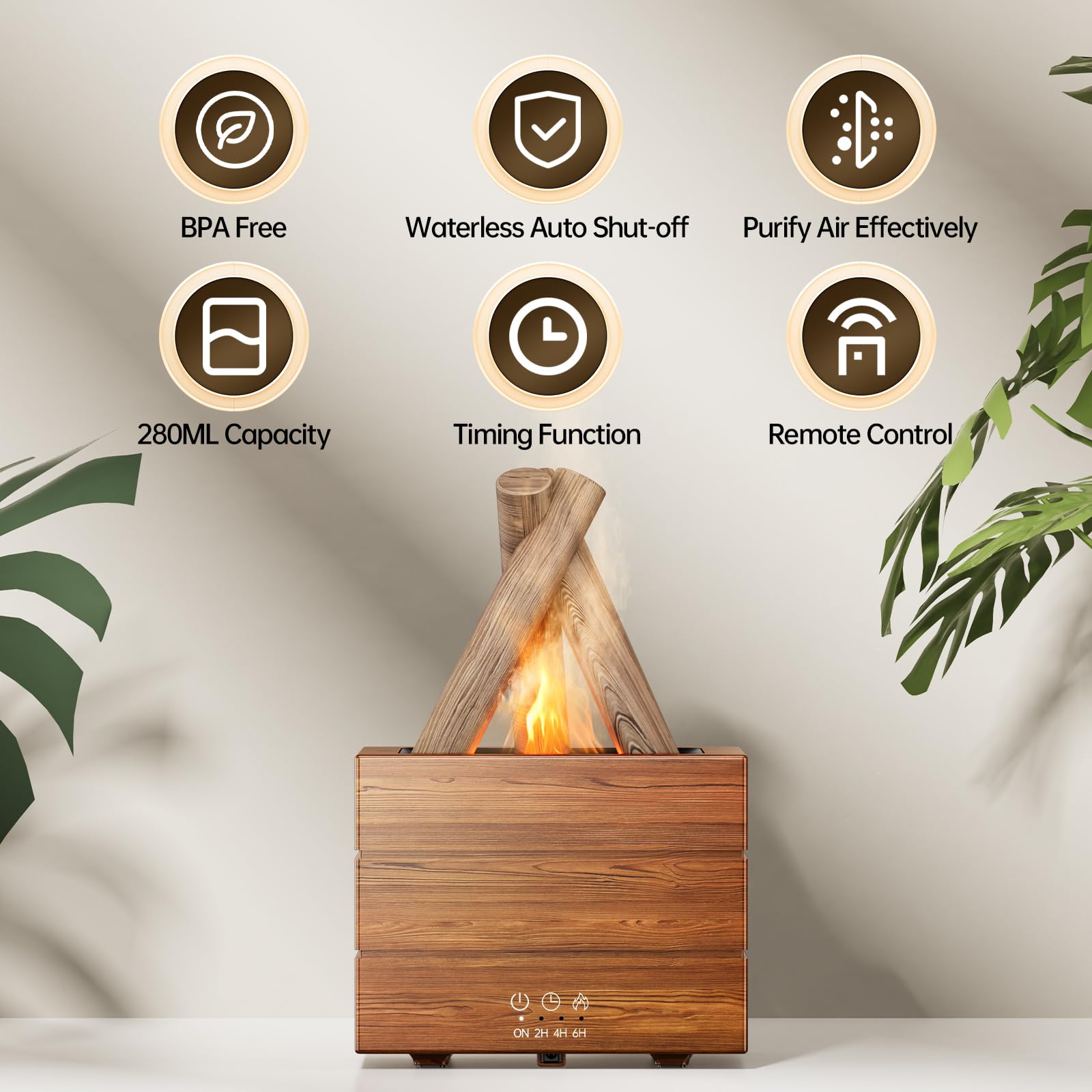 Diffuserlove Bonfire diffuser flame glow creates ambient campfire mood.