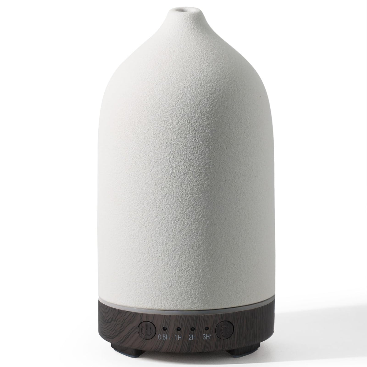 Diffuserlove Ceramic Diffuser 160ML with black wood-pattern base — front view