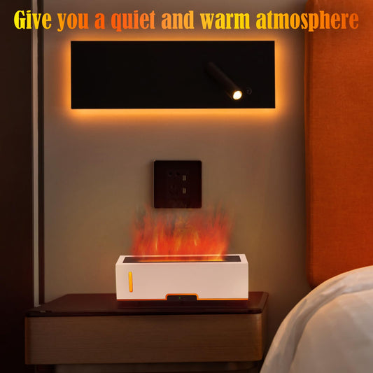 Close-up of two flame color options on diffuser