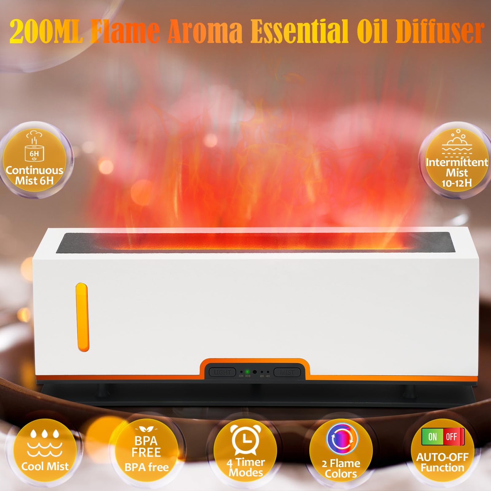 Misting mode and timer control interface on diffuser