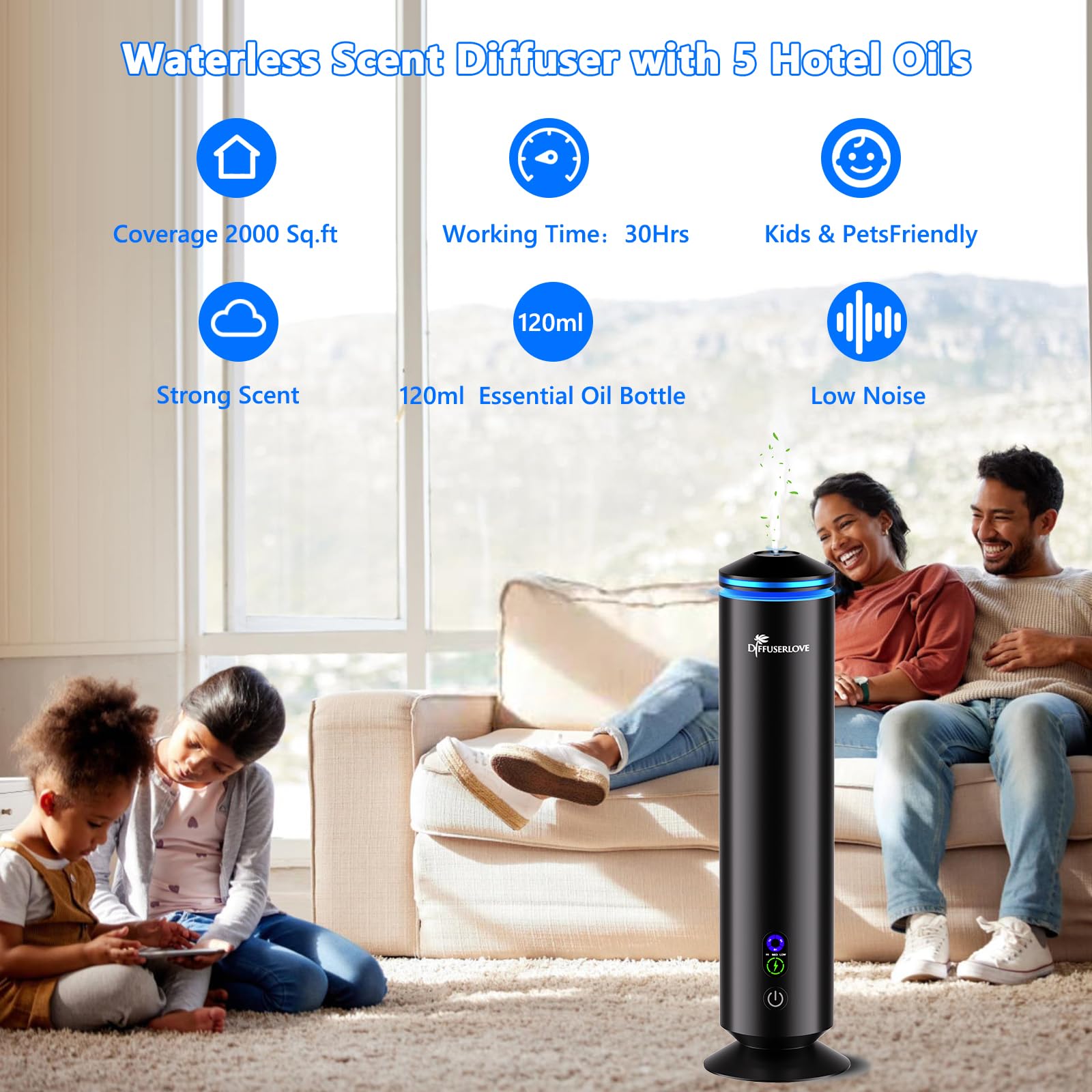 Five hotel-inspired scent oils included in the collection