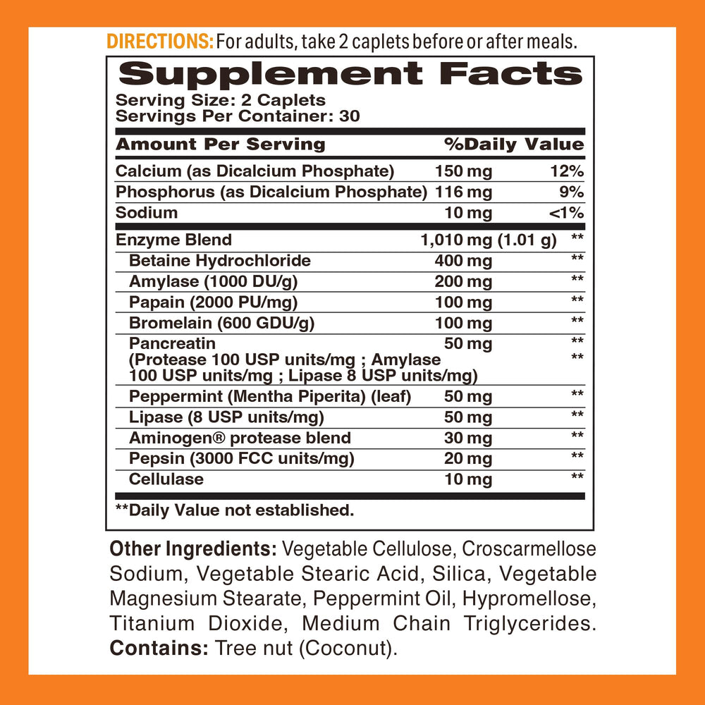 Digest-13 Multi-Enzyme label showing 8 enzymes including bromelain and lipase