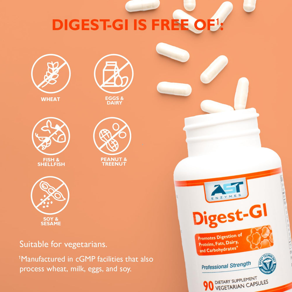 Vegetarian capsules of Digest-GI digestive enzyme