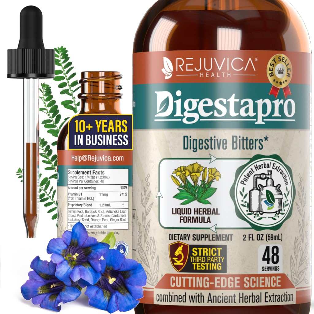 DigestaPro liquid digestive bitters bottle with dropper