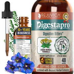 DigestaPro liquid digestive bitters bottle with dropper