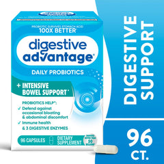 Digestive Advantage Daily Probiotics with Enzymes capsules shown for routine use.