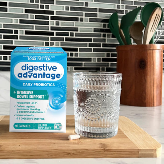 Front packaging of Digestive Advantage product with capsules