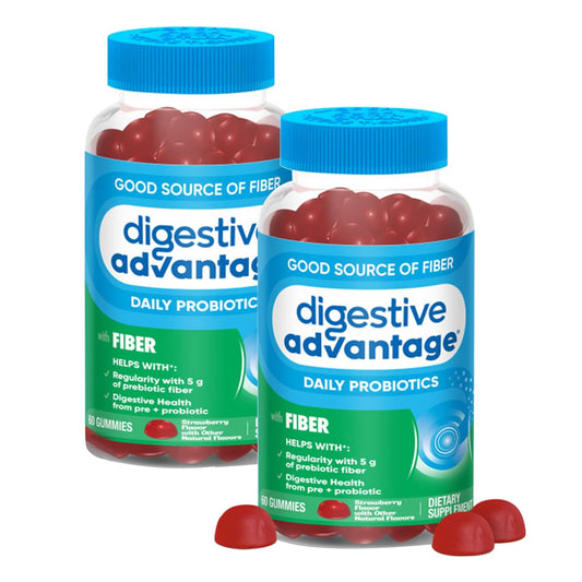 Digestive Advantage Strawberry Prebiotic Fiber Gummies bottle front