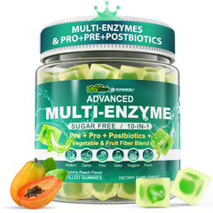 Digestive enzymes gummies bottle label visible