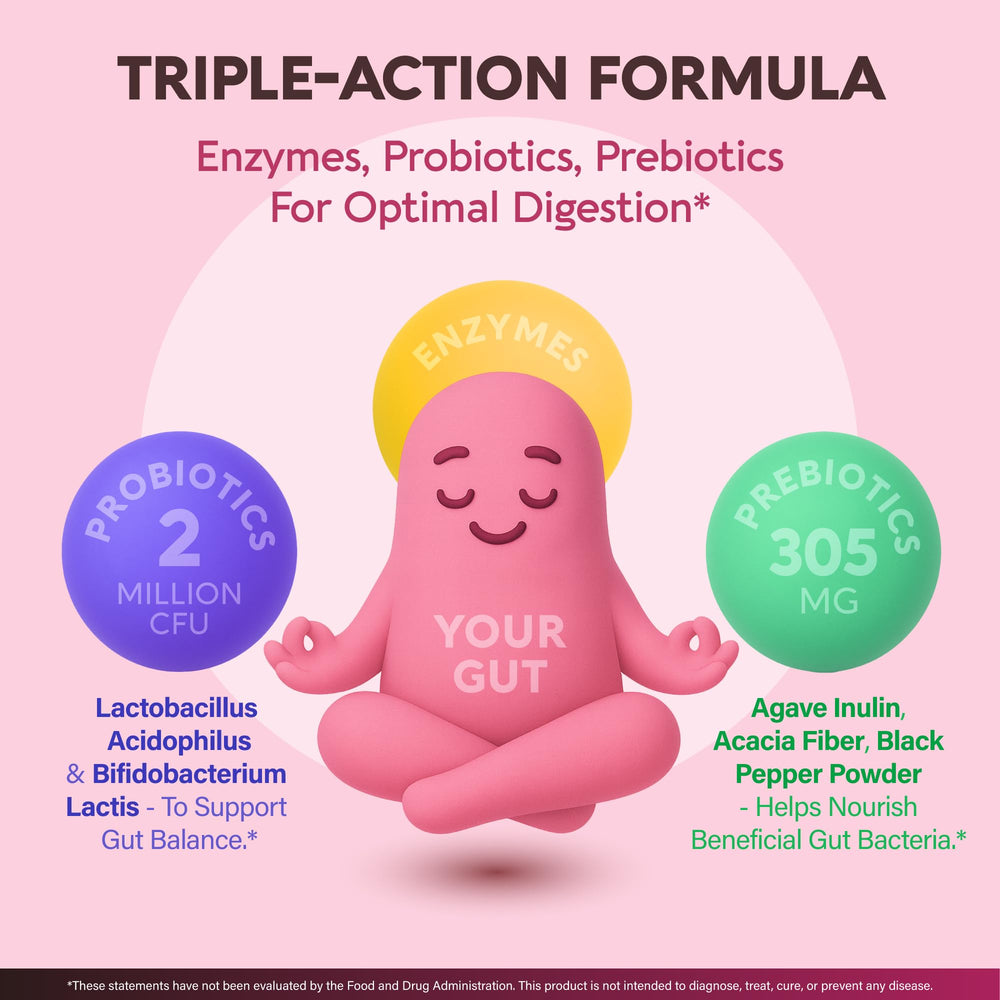 Relief from occasional bloating with digestive enzymes