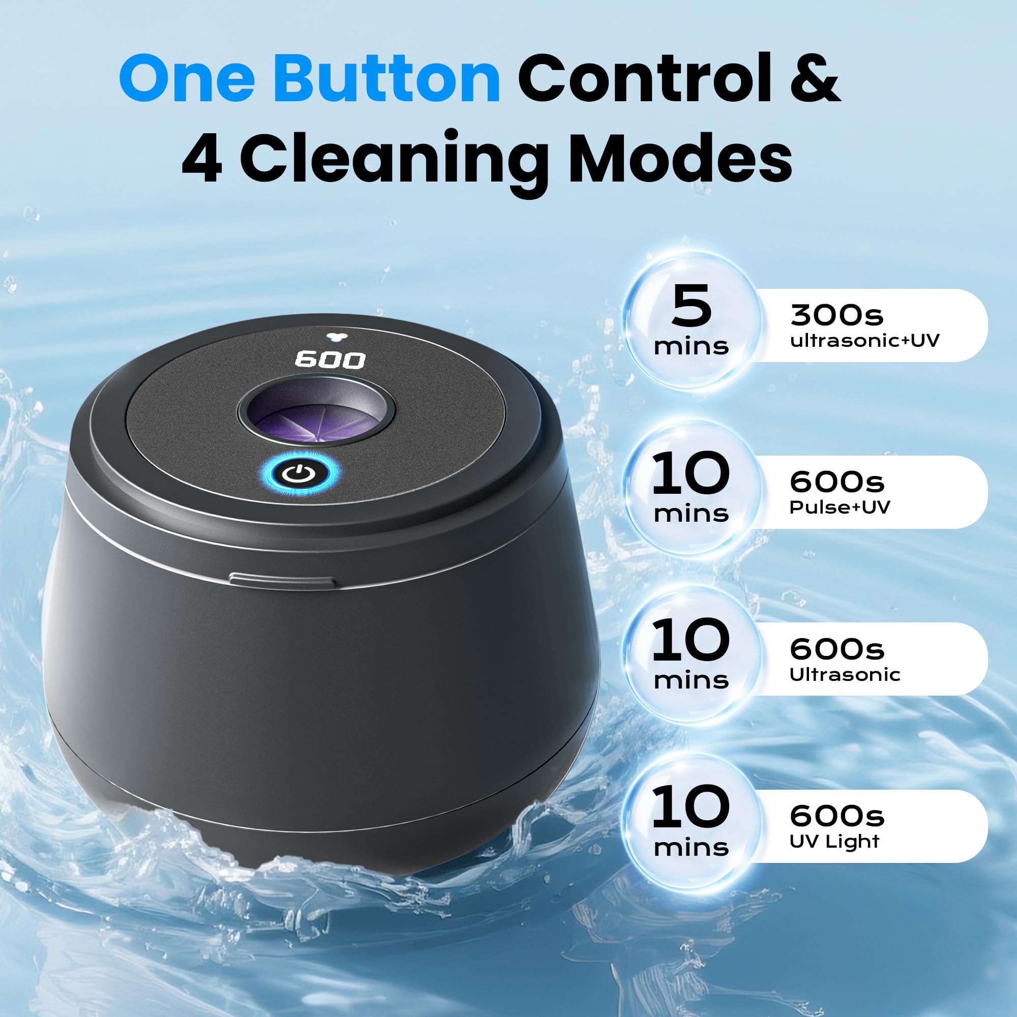 Digital timer and control panel on the cleaner