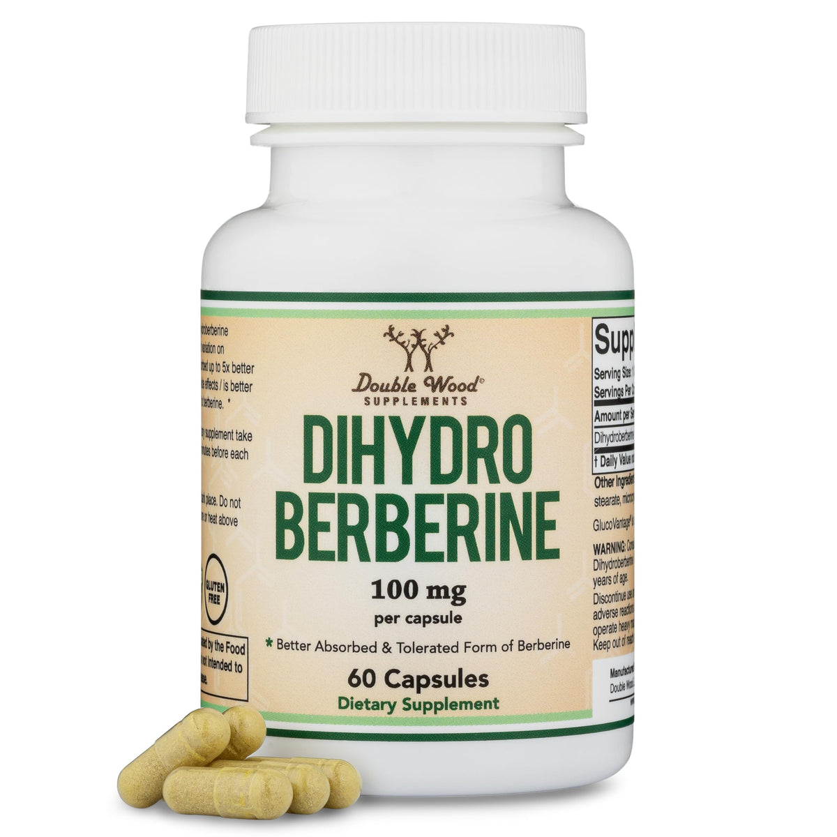 Dihydroberberine 100mg bottle with 60 capsules