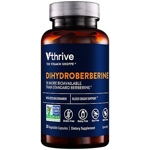 Close-up of Dihydroberberine with Ceylon Cinnamon capsules in bottle
