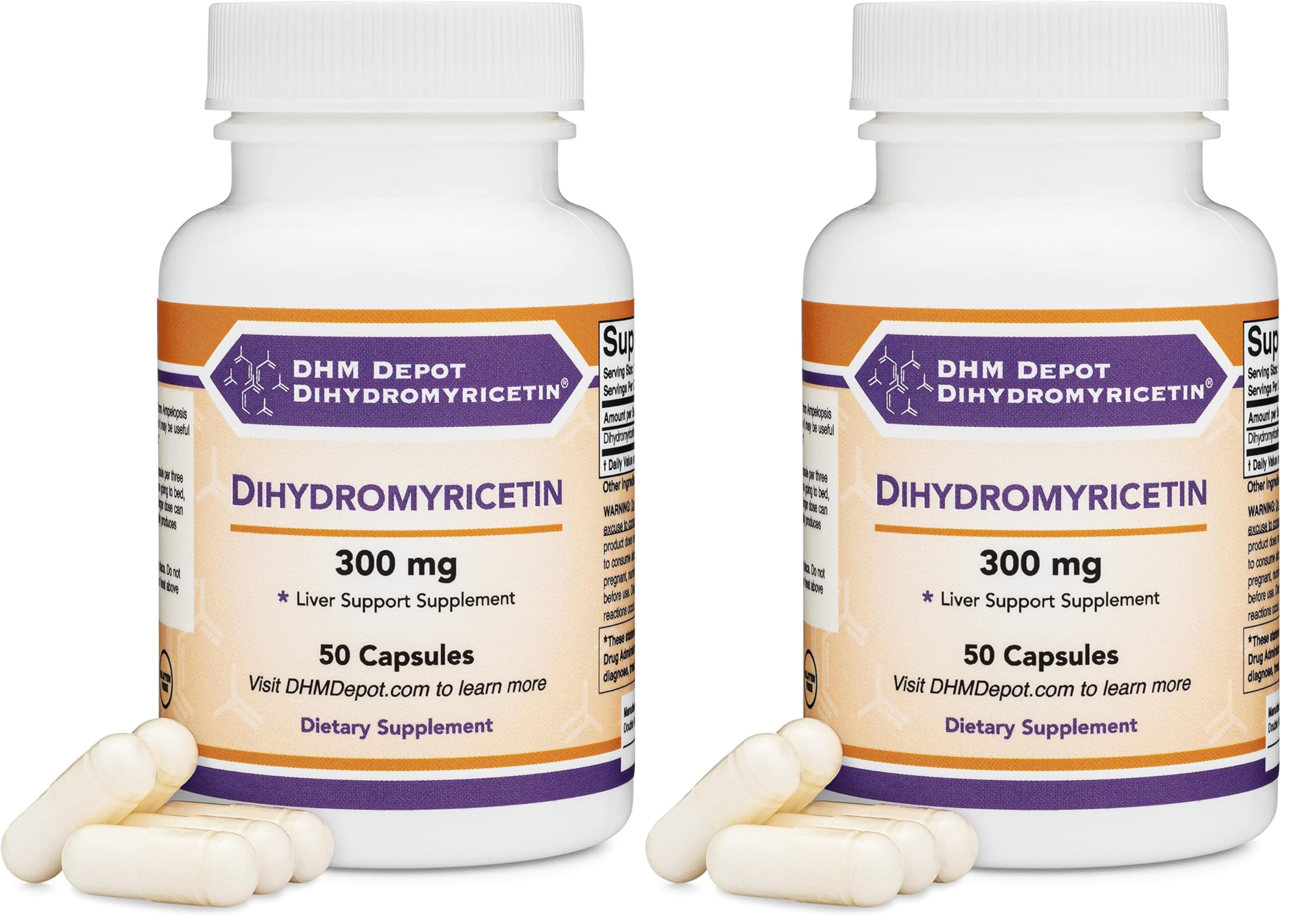 DHM 50 capsules bottle front view