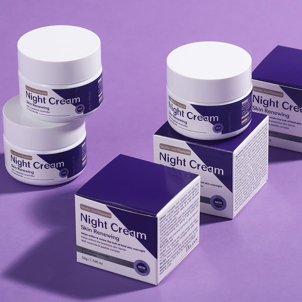 DIKAYI night cream texture swatch showcasing lightweight non-greasy feel.