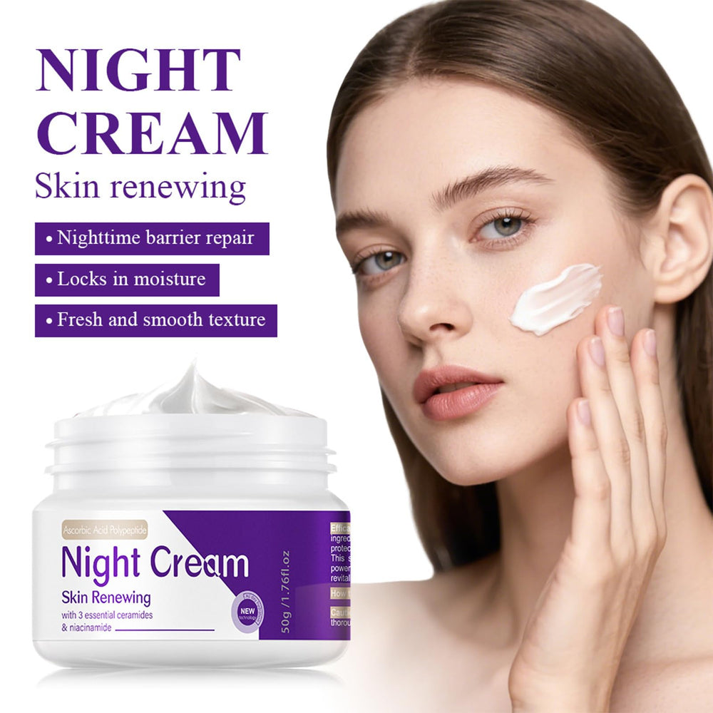 DIKAYI Night Cream tube applied during nightly routine for gentle moisture.