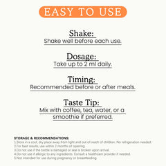 Serving directions: dilute in water, coffee, or tea