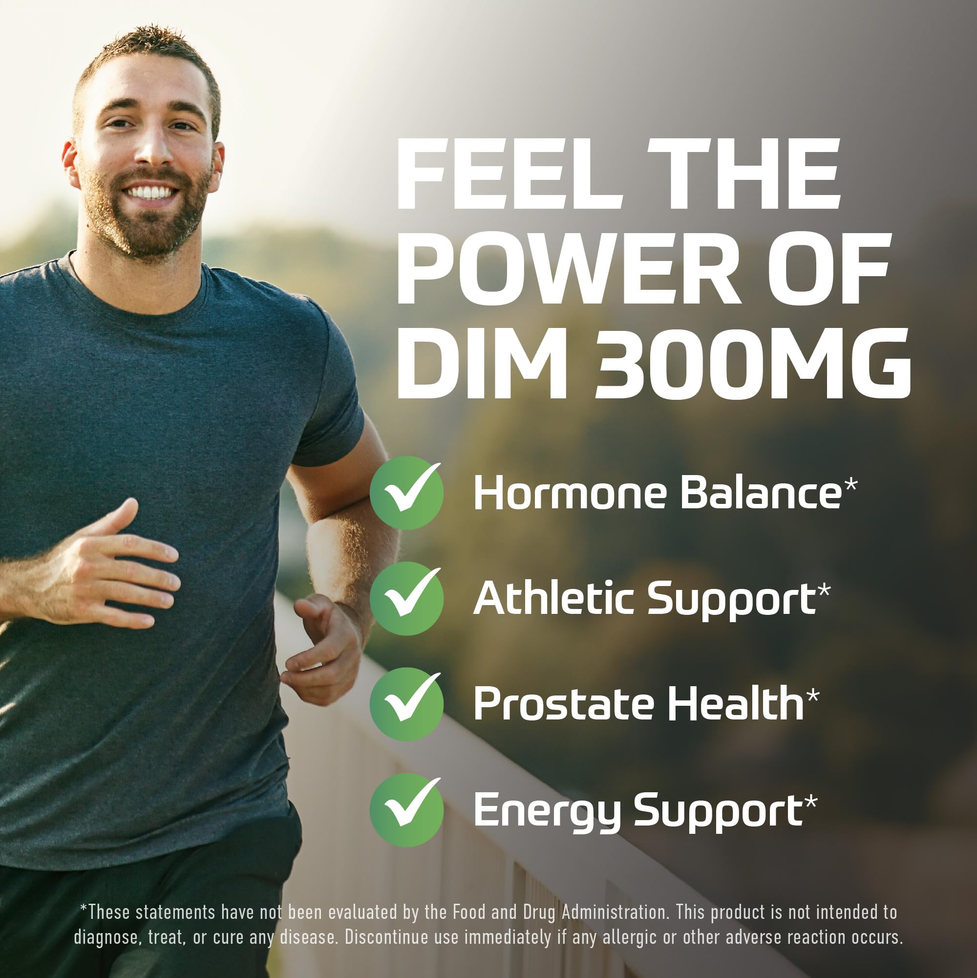 DIM Supplement for Men 300mg bottle back label