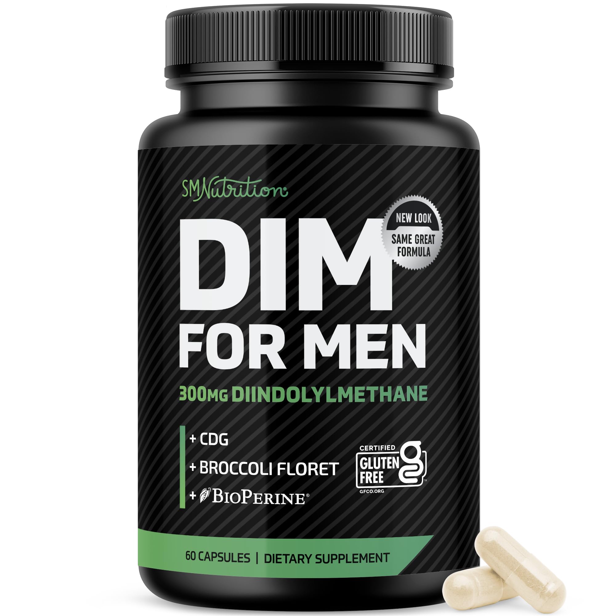Front view of DIM Supplement for Men 300mg bottle
