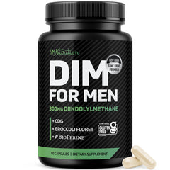 Front view of DIM Supplement for Men 300mg bottle