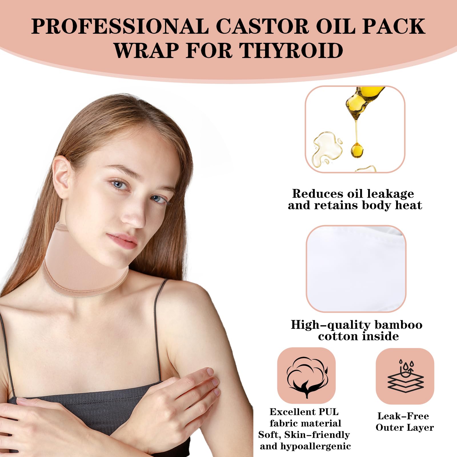 Dimeho thyroid castor oil neck wrap khaki side view