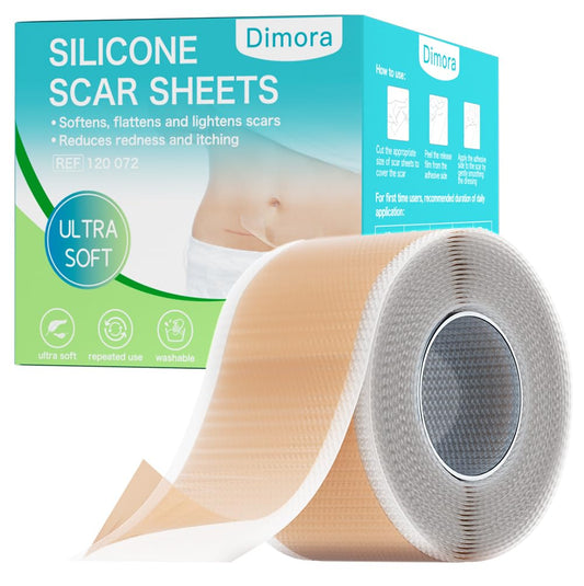Dimora medical grade silicone scar sheet roll closeup for safe scar care and gentle adhesion