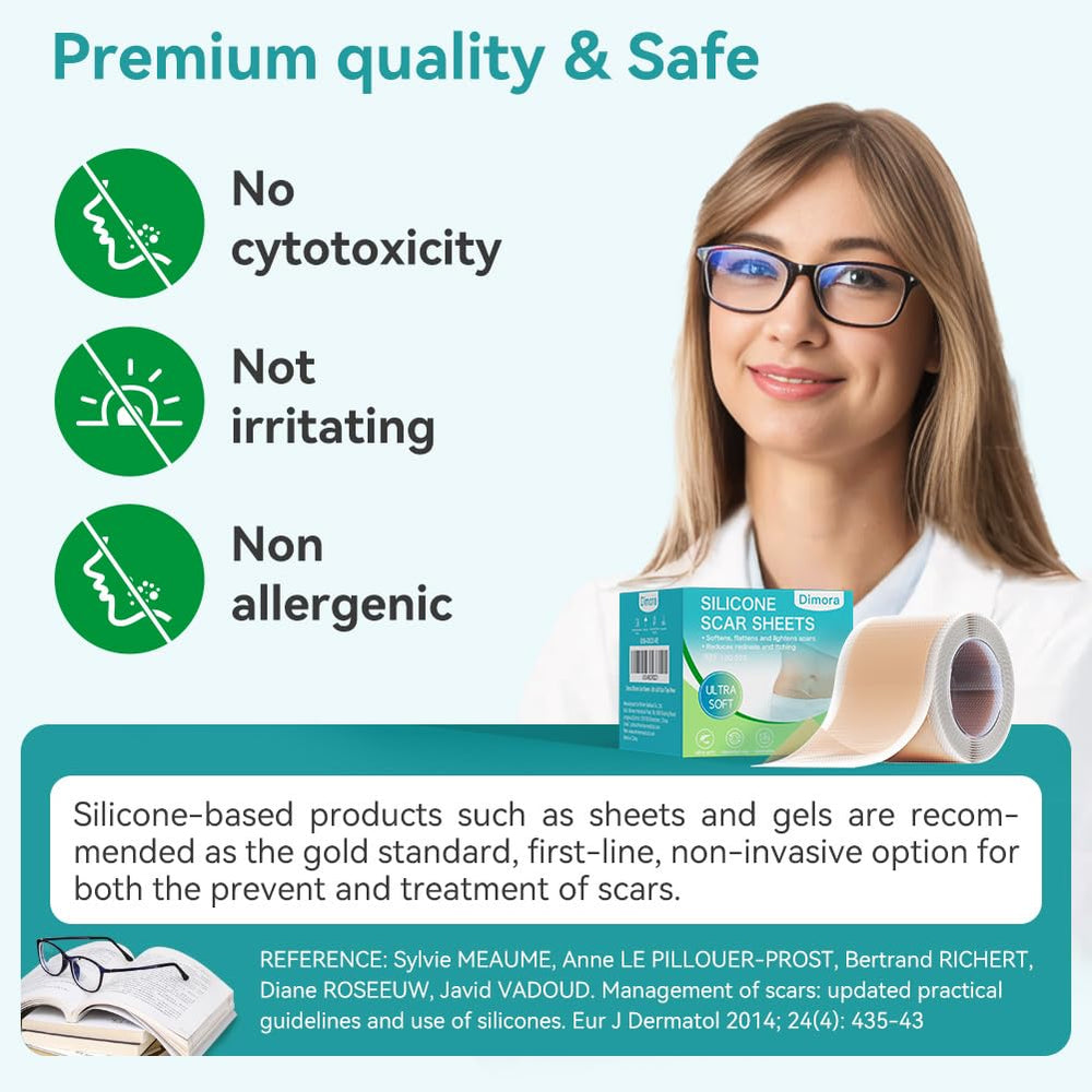 Dimora silicone scar sheet cuttable to fit different scar sizes