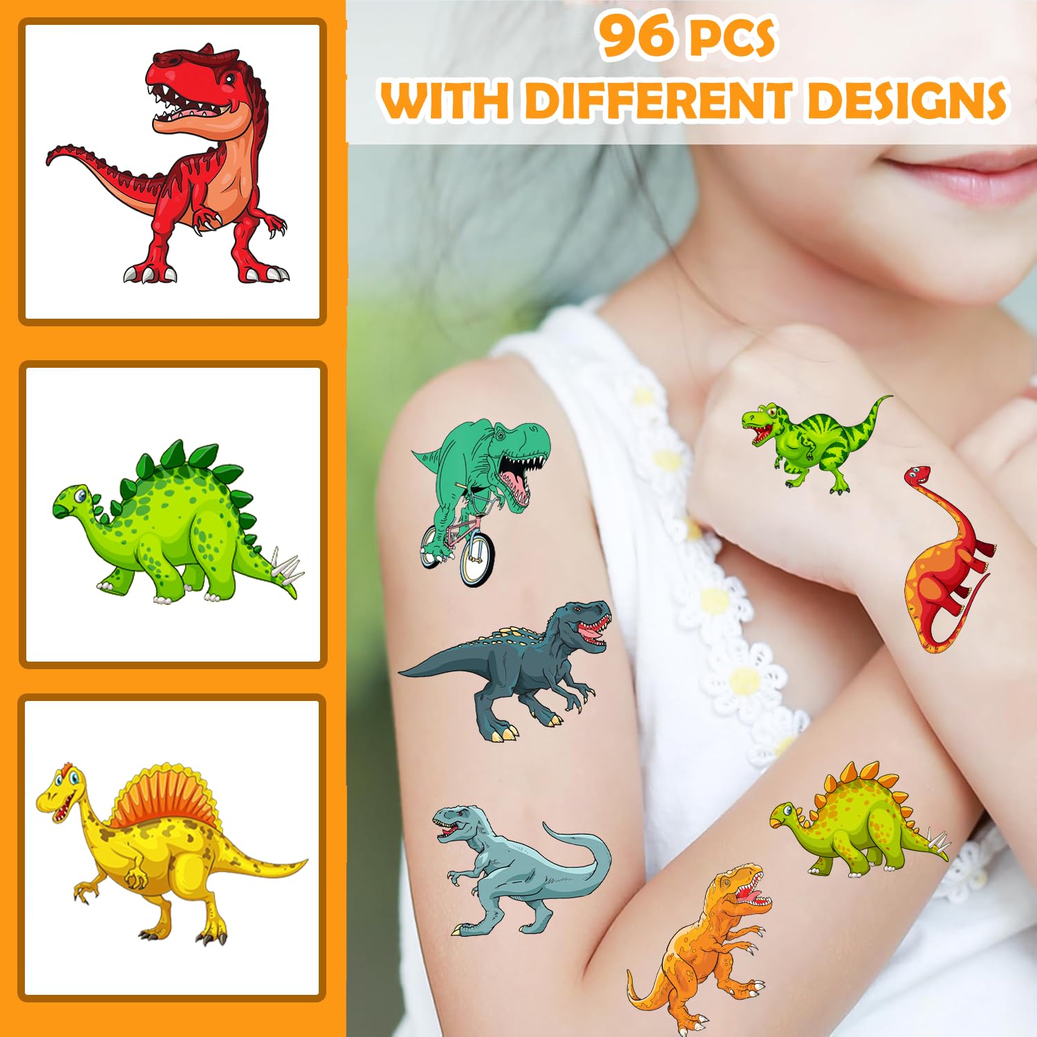 Dinosaur Temporary Tattoos perfect as party decorations and rewards at birthdays.
