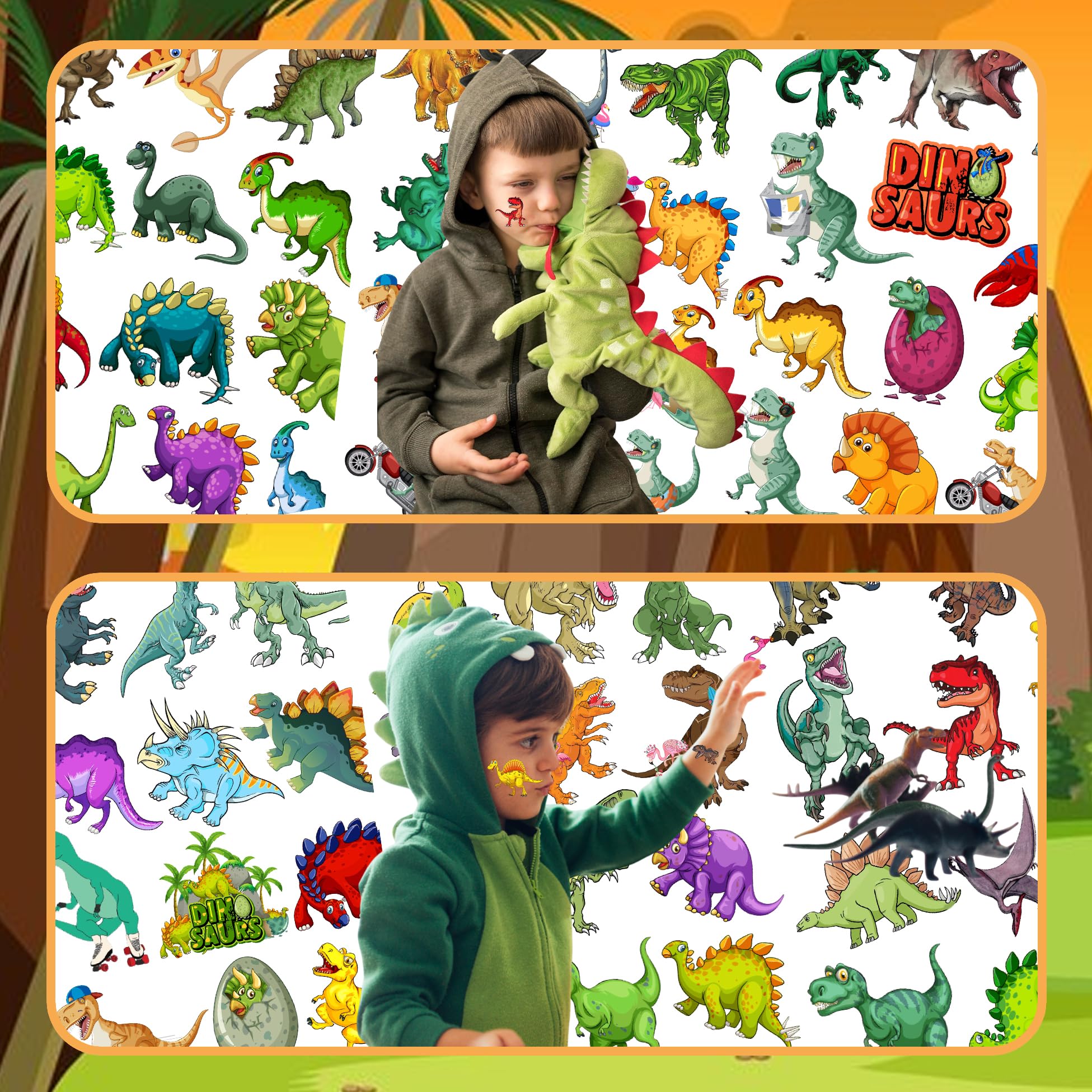 Dinosaur Temporary Tattoos Stegosaurus design ideal for kids’ crafts and party surprises.