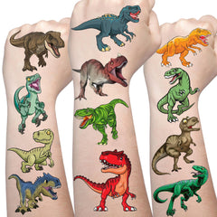 Dinosaur Temporary Tattoos featuring a T-Rex design for vibrant party favors and kid-safe fun.