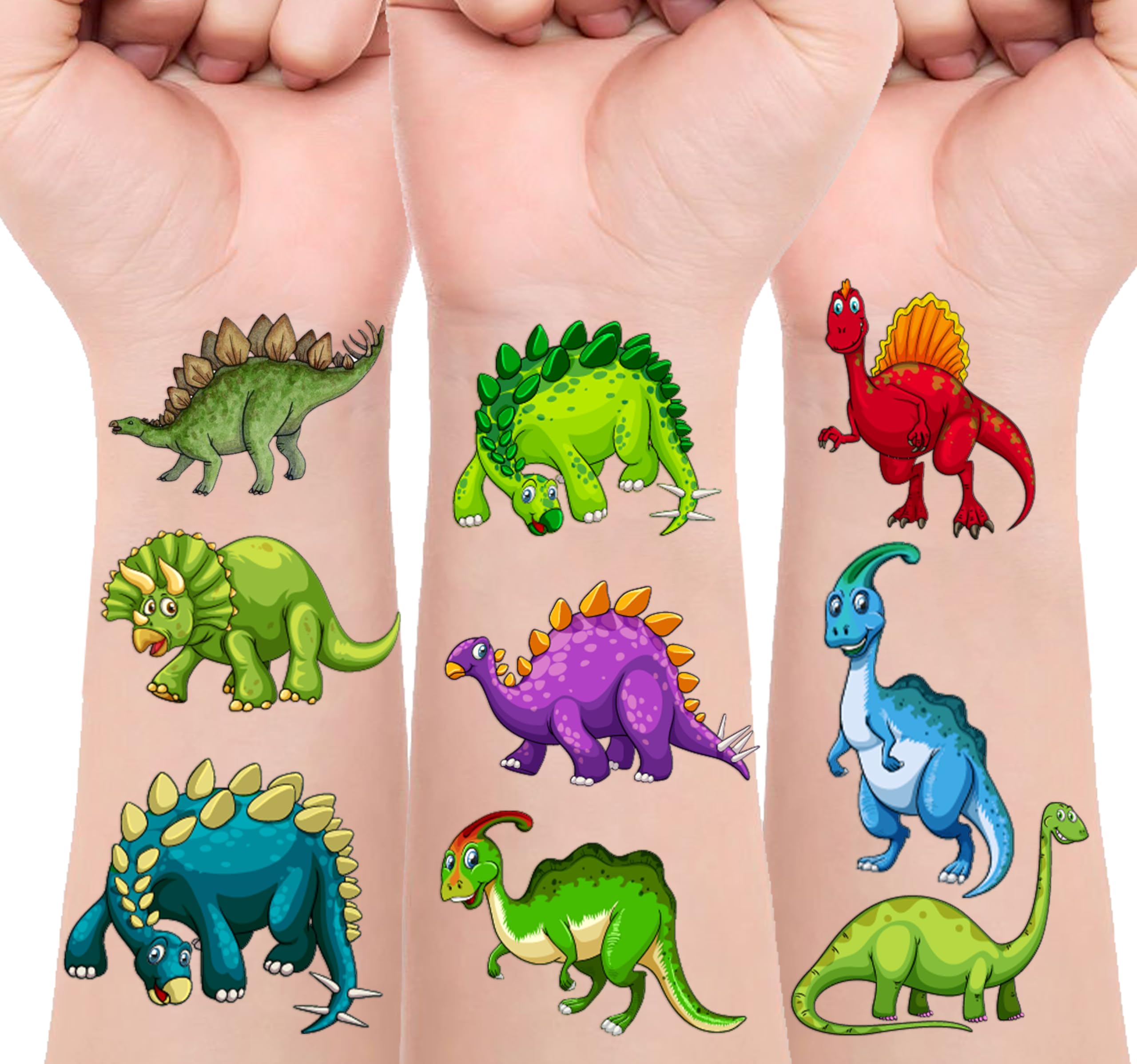 Dinosaur Temporary Tattoos with Triceratops imagery provide colorful designs for classroom activities.