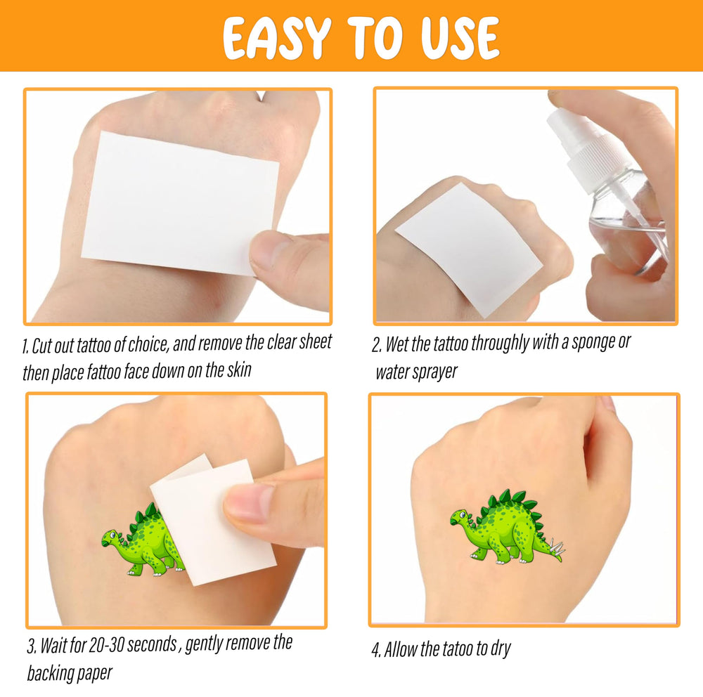 Dinosaur Temporary Tattoos packaging and display for easy shopping and gifting.
