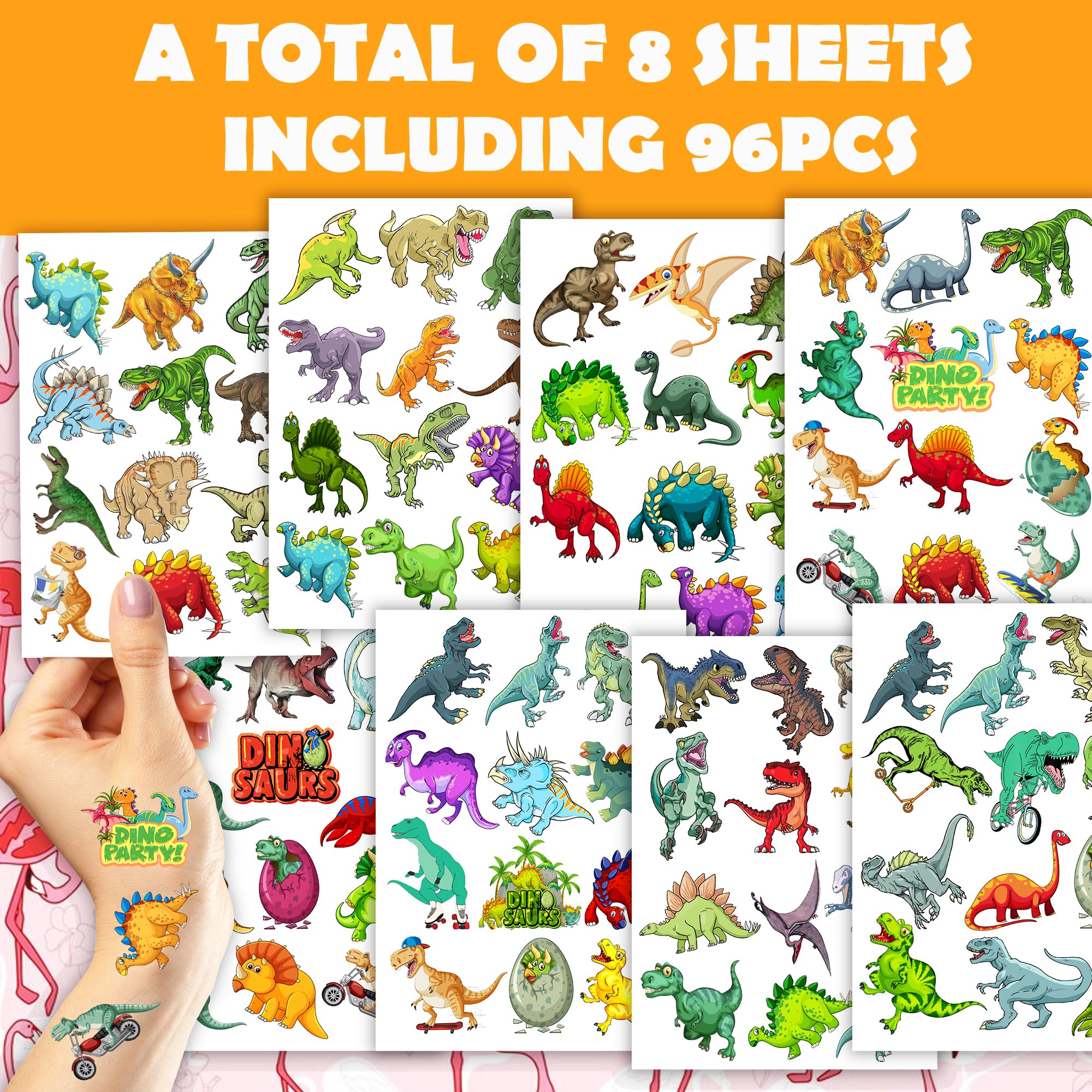 Dinosaur Temporary Tattoos featuring Velociraptor for engaging rewards at events.