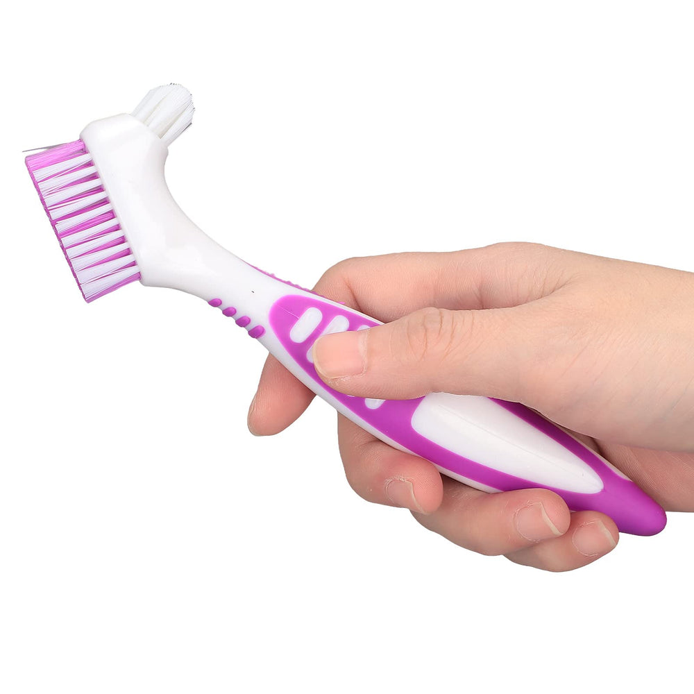 Dual-head brush designed for dentures