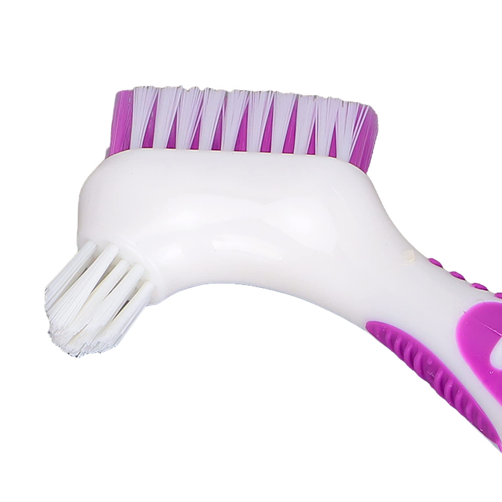 Durable plastic denture brush design