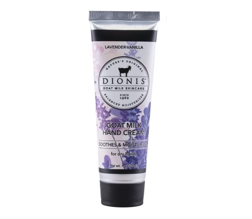 Dionis Goat Milk Hand Cream Lavender Vanilla 1oz texture closeup for hydration