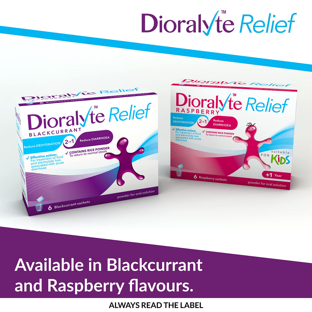 Opened Dioralyte sachet with powder and solution