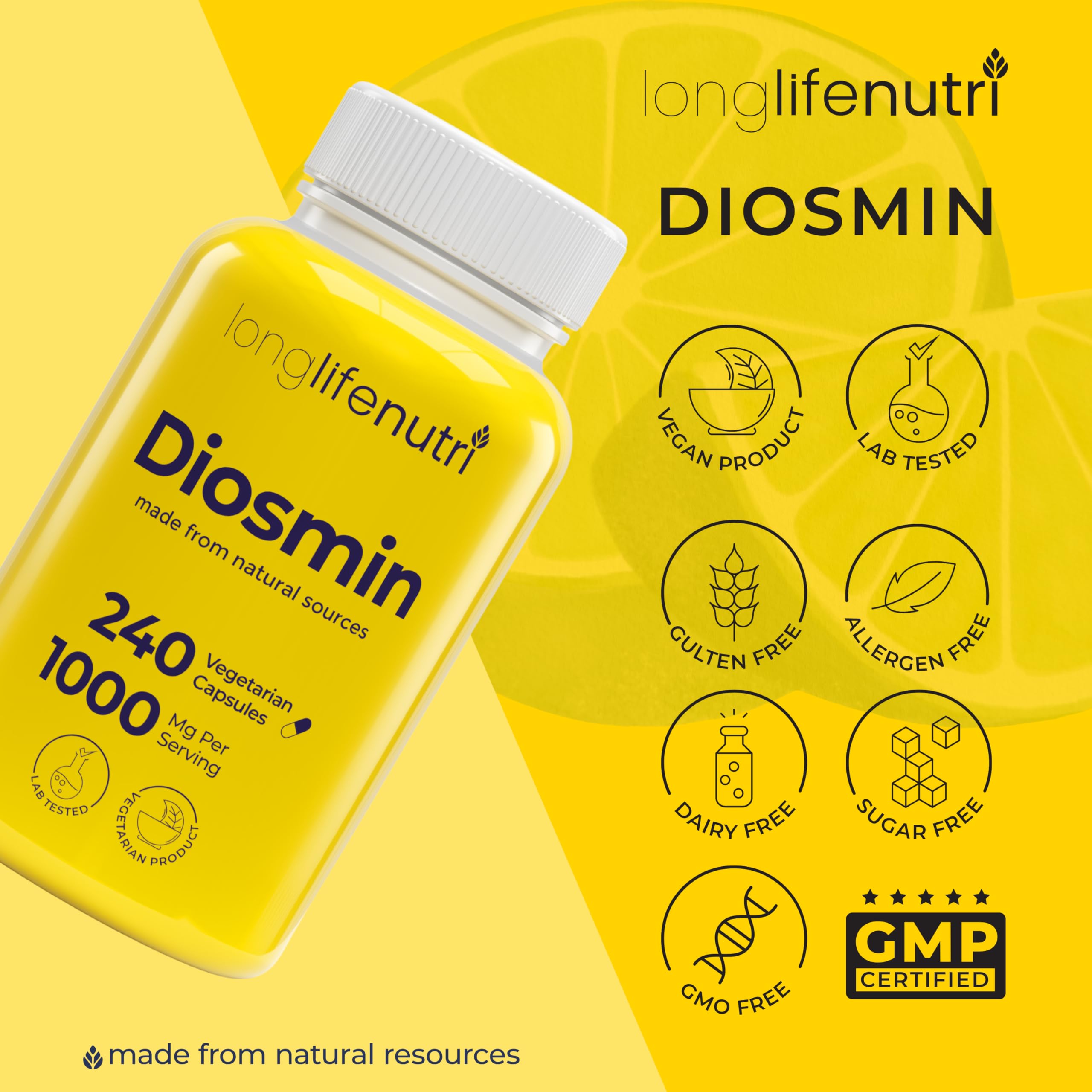 Diosmin 1000mg Advanced Formula 4-month supply indicator