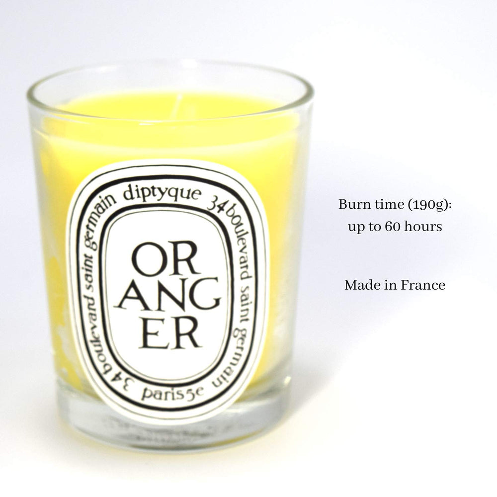 Diptyque Oranger candle burn pool demonstrates even melt and lasting aroma.