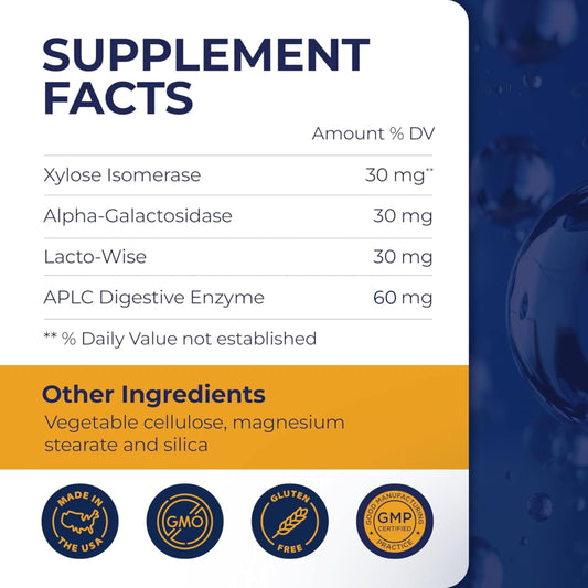 Close-up of Dirobi digestive enzymes label