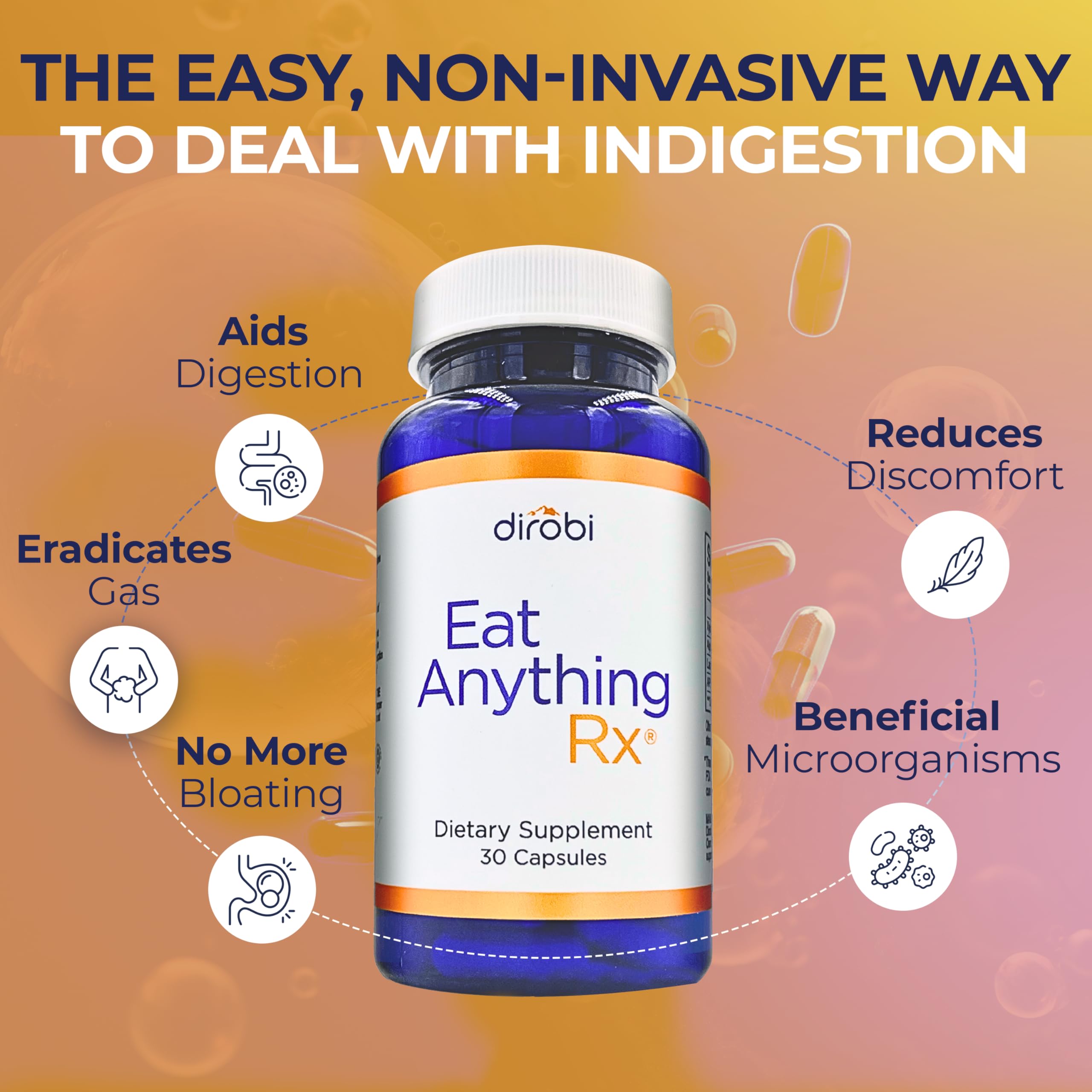 Digestive enzyme capsules with probiotic and prebiotic