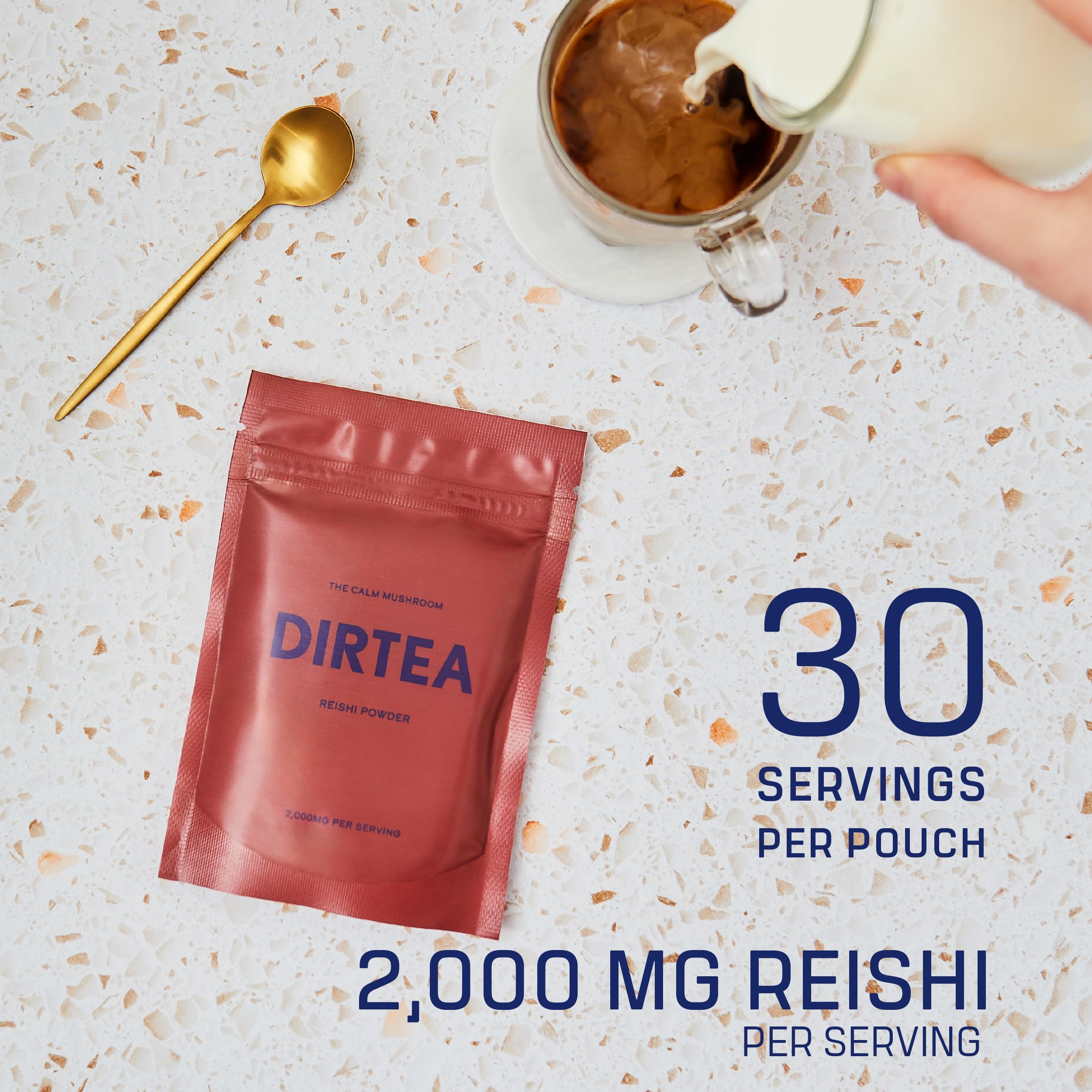 Reishi powder blended into a smoothie