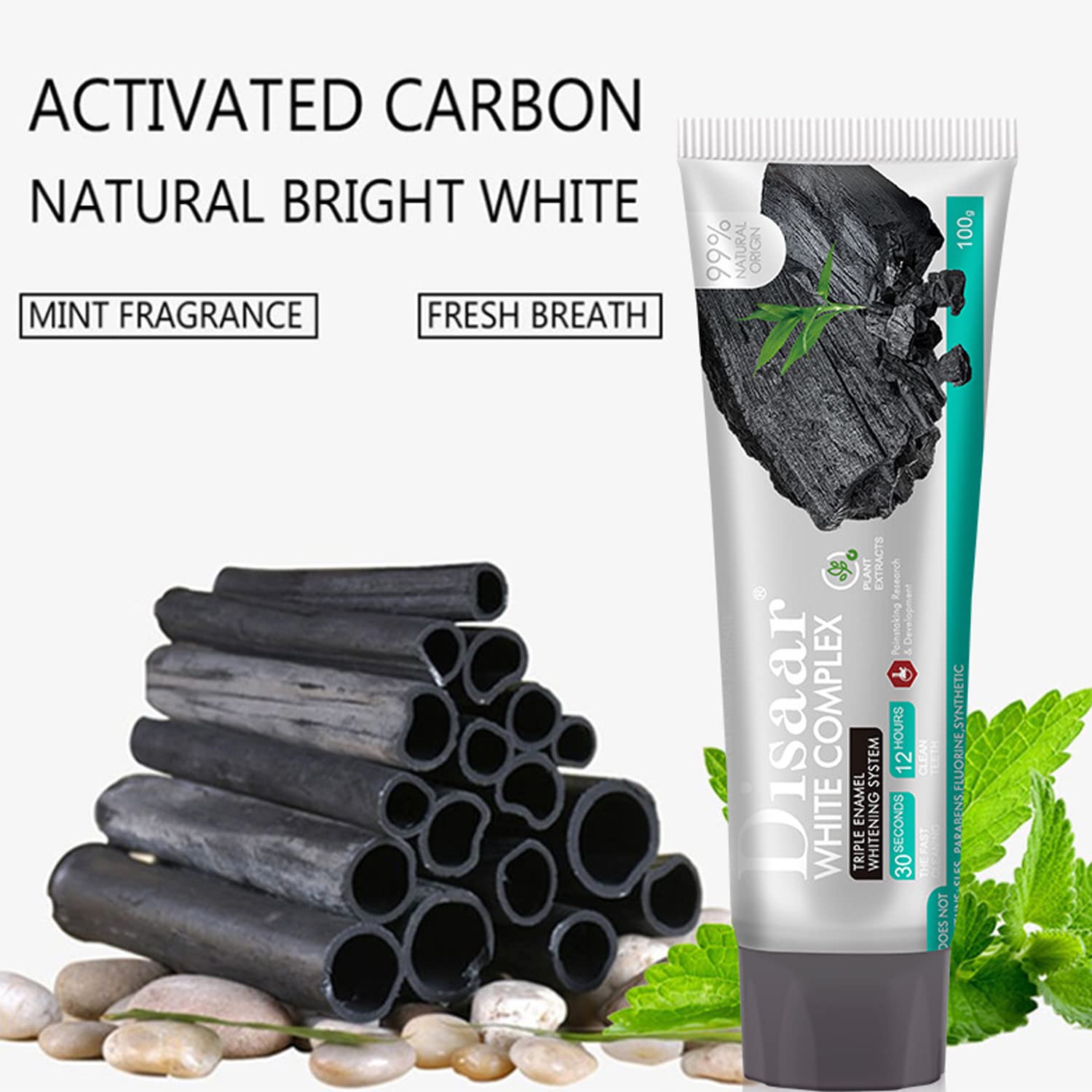 Disaar Beauty Whitening Complex Toothpaste with banana flower close-up